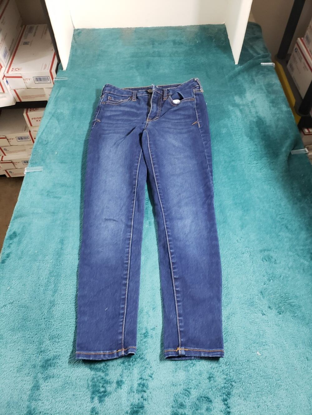 Aeropostale Jeans Size 000 Women Blue Pants Stretch Denim High Rise Jegging